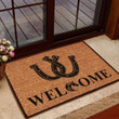 Welcome Horseshoe Gift For Horse Lovers Design Doormat Home Decor