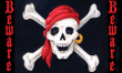 Beware Crossbone Skull Pirate Design Doormat Home Decor