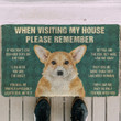 Bright Pembroke Welsh Corgi House Rules Please Remember Doormat Home Decor