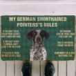 Vintage Green Pattern My German Shorthaired Pointers's Rules Design Doormat Home Decor