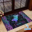 Attractive Bull Riding Colorful Flower Doormat Home Decor Custom Name