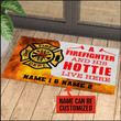 Unique Doormat Home Decor Custom Name A Firefighter And His Hottie Live Here