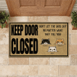Custom Name Doormat Home Decor Keep Door Closed Don't Let The Cat Out