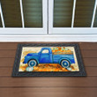 Pumpkin Happy Farm Blue Truck Design Doormat Home Decor