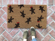 Brown Gingerbread Man Pattern Christmas Holiday Design Doormat Home Decor
