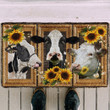 Wonderful Farm Cow Sunflower Doormat Home Decor