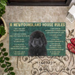 Nice House Rules Newfoundland Dog Doormat Home Decor