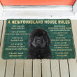 Nice House Rules Newfoundland Dog Doormat Home Decor