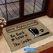 Amazing Gone Playing Baseball Be Back Later Doormat Home Decor Custom Name