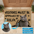 Custom Name Design Doormat Home Decor Visitors Must Be Approved By Cat