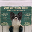 Papillon Dogs When Visiting My House Doormat Home Decor
