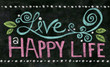 Live A Happy Life Chalkboard Design Doormat Home Decor