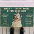 Old English Sheepdog When Visiting My House Doormat Home Decor