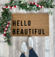 Hello Beautiful Funny Text Design Doormat Home Decor