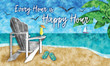 Every Hour Is Happy Hour Beach View Design Doormat Home Decor