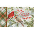 Winter Cardinal Pair Baby It's Cold Outside Design Doormat Home Decor