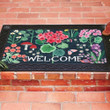 Geranium Welcome Florals Mushroom Garden Design Doormat Home Decor