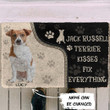 Sweet Jack Russell Terrier Kisses Fix Anything Doormat Home Decor Custom Name