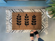 Modern Leaves Trio Black Pattern Design Doormat Home Decor