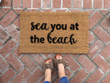 Funny Beach Theme Welcome Sea You At The Beach Design Doormat Home Decor