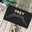 Black Background Obey Your Master Design Doormat Home Decor