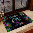 Black Cat Stay Out Of My Bubble Doormat Home Decor