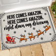Doormat Home Decor Reindeer Amazon Shopping Here Come Amazon