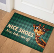 Design Doormat Home Decor Nice Shoes Take 'em Off Funny Giraffe