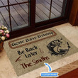 Cool Gone Bass Fishing Be Back Later Doormat Home Decor Custom Name