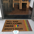 Doormat Home Decor Custom Name Lgbt All Are Welcome Here