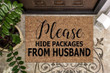 Please Hide Packages From Husband Design Doormat Home Decor
