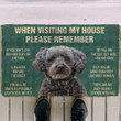 Adorable Schnoodle Dogs When Visting My House Doormat Home Decor