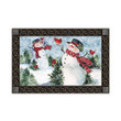 Mery Christmas Snowman Cardinal Friends Design Doormat Home Decor