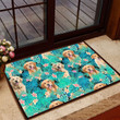 Golden Retriever Tropical Flower Design Doormat Home Decor