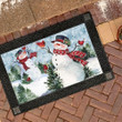 Mery Christmas Snowman Cardinal Friends Design Doormat Home Decor