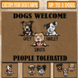 Peeking Dogs Welcome People Tolerated Custom Name Design Doormat Home Decor