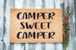 Simple Black Text Camper Sweet Camper Design Doormat Home Decor