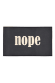 Nope Wheat Text On Black Doormat Home Decor