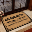 Grandkids Always Welcome Parents By Appointment Custom Name Doormat Home Decor