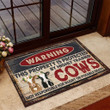Cattle Farm Highly Trained Cows Warning Design Doormat Home Decor