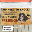 3d No Need To Knock Bernese Mountain Dog Custom Name Design Doormat Home Decor