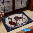 Navy And Black Bullfighting Doormat Home Decor Custom Name