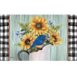 Awesome Moment Bluebirds And Sunflowers Design Doormat Home Decor