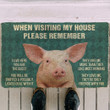 3d Pig Please Remember Pigs House Rule Design Doormat Home Decor