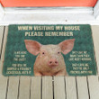3d Pig Please Remember Pigs House Rule Design Doormat Home Decor