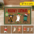 Christmas Gift For Cats Lovers Custom Name Doormat Home Decor Meowy Catmas