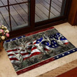 Deer Horn Hunting Family Us Flag Design Doormat Home Decor