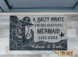 Mermaid Salty Pirate Live Here Doormat Home Decor Custom Name