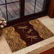 Vintage Dragonfly Brown Pattern Design Doormat Home Decor
