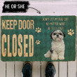 Adorable Doormat Home Decor Keep Door Closed Shih Tzu Dog